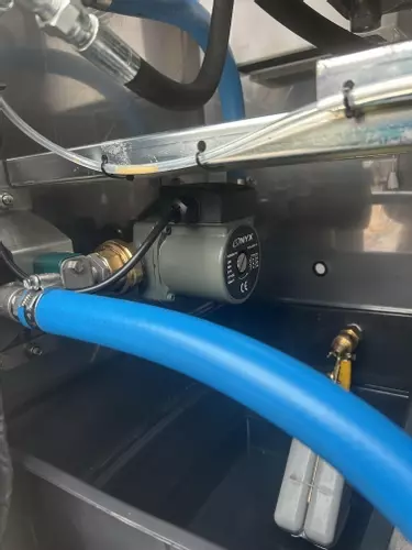 Boost pump fitted to a Nilfisk 400HS DTE pressure washer to ensure consistent inlet water pressure. Helps protect the main pump, prevent cavitation, and improve overall performance and reliability.